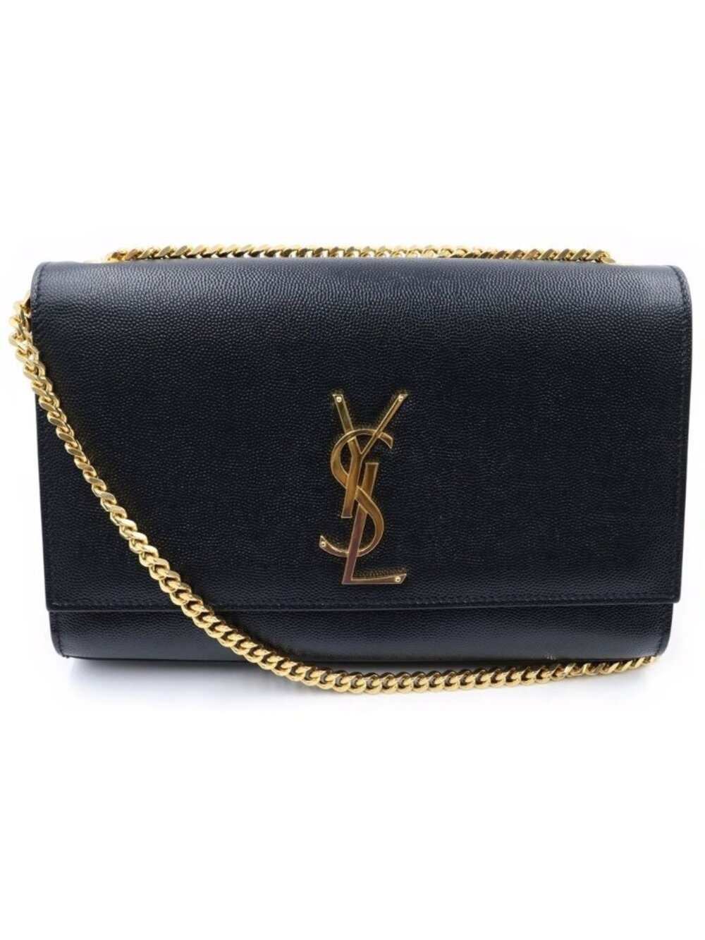 Saint Laurent Paris Kate Small Chain Shoulder Bag Back Black Caviar Leather